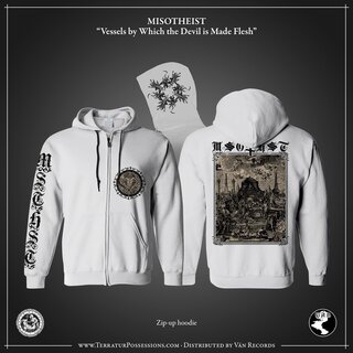 Misotheist - Vessels By Which The Devil Is Made Flesh Hooded Zipper (White)