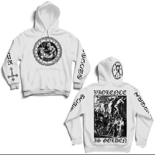 Terratur Possessions - Violence Is Golden (White Heavyweight Pullover Hoodie)